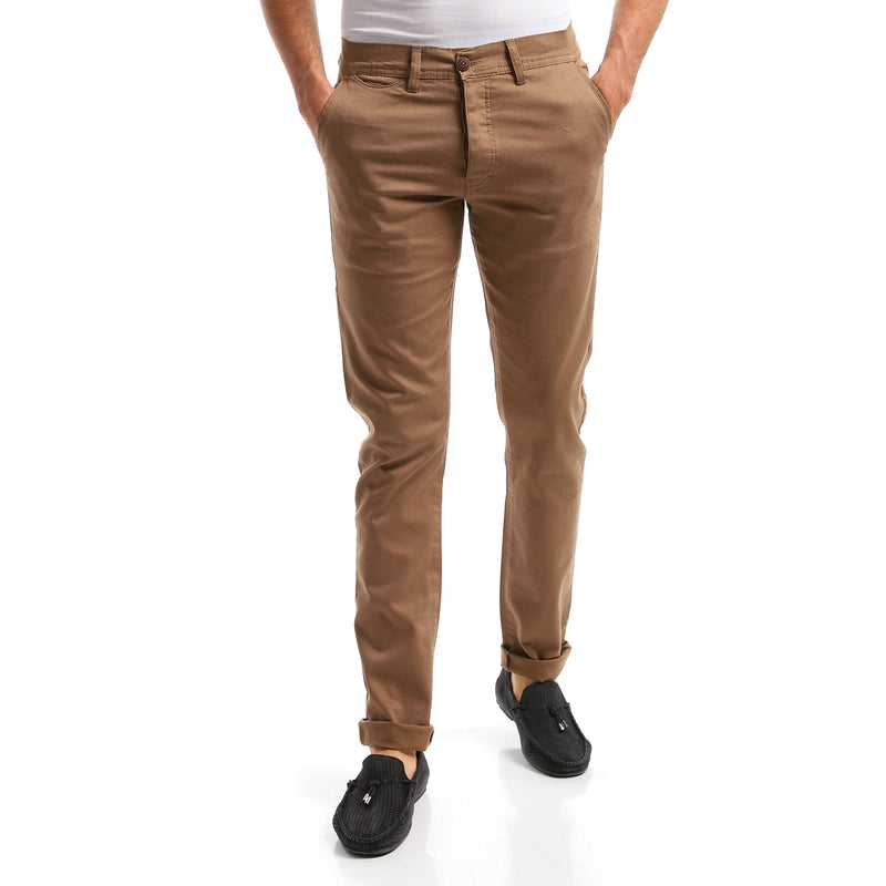 Men’s Camel Gabardine Pants – Smart Casual Style