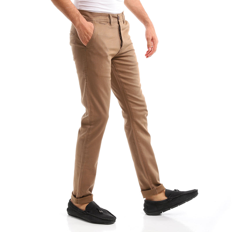Men’s Camel Gabardine Pants – Smart Casual Style
