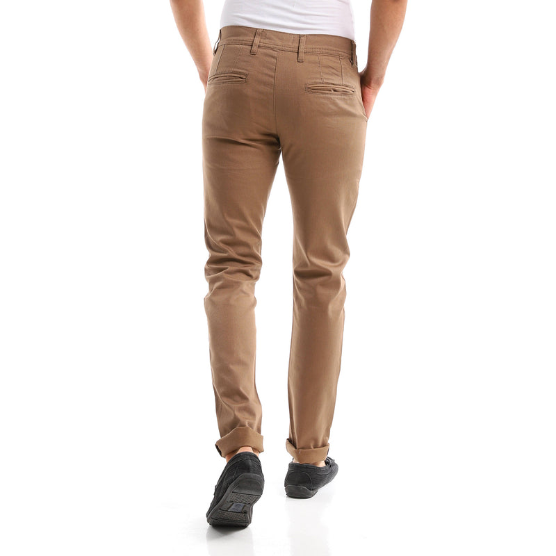 Men’s Camel Gabardine Pants – Smart Casual Style