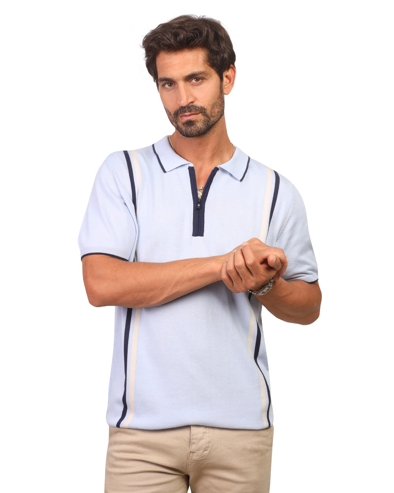 Casual Short Sleeve Zipper T-Shirt