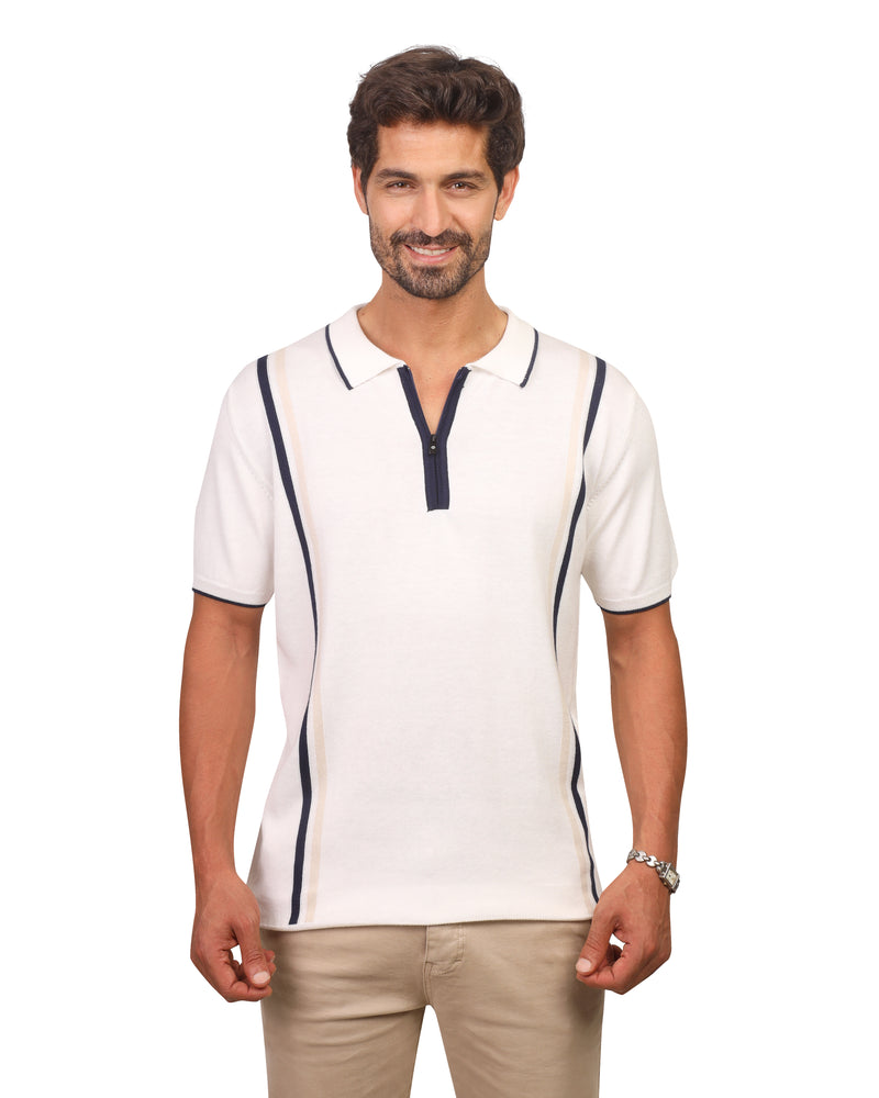 Casual Short Sleeve Zipper T-Shirt