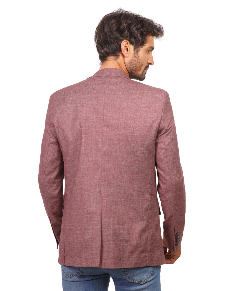 Men's Casual Blazer Plaid Sport Coat Classic Fit Two Button Dusty Rose