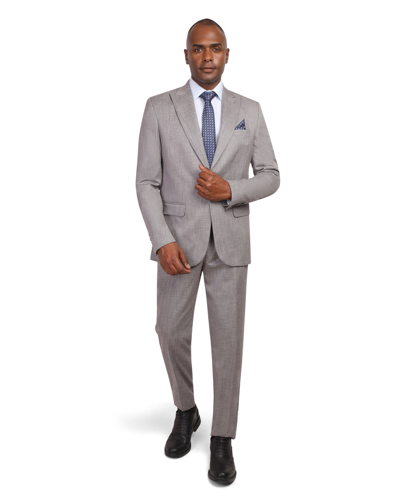 light grey tailored suit