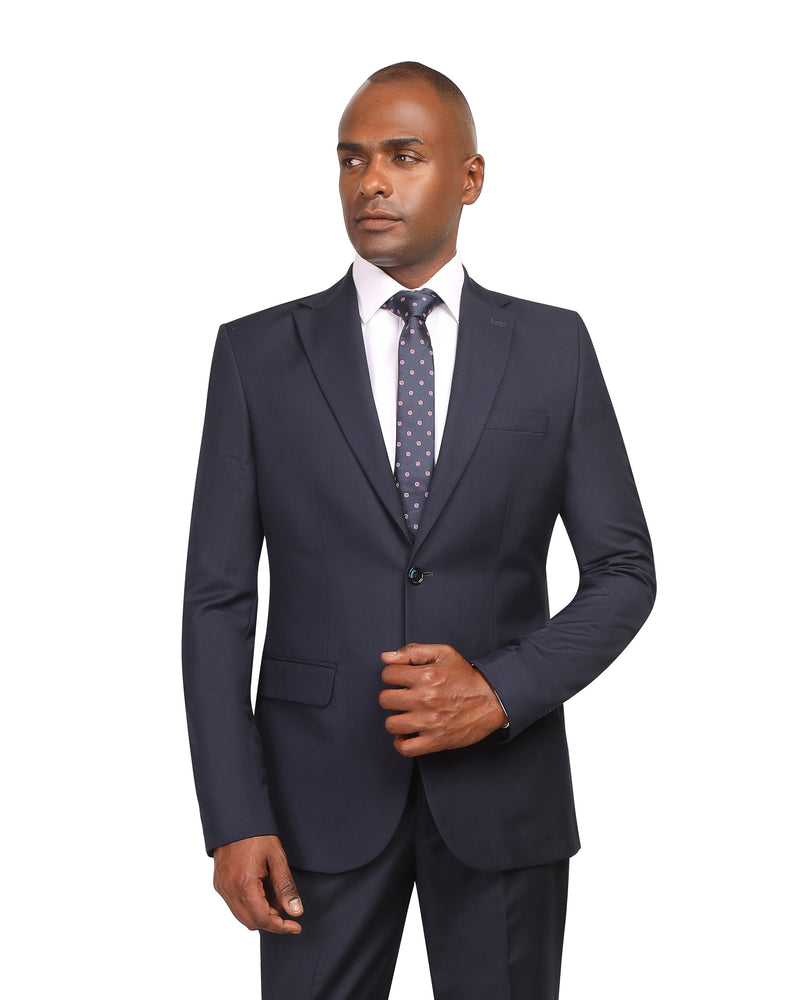 Men’s Tailored Navy Blue Two-Piece Suit
