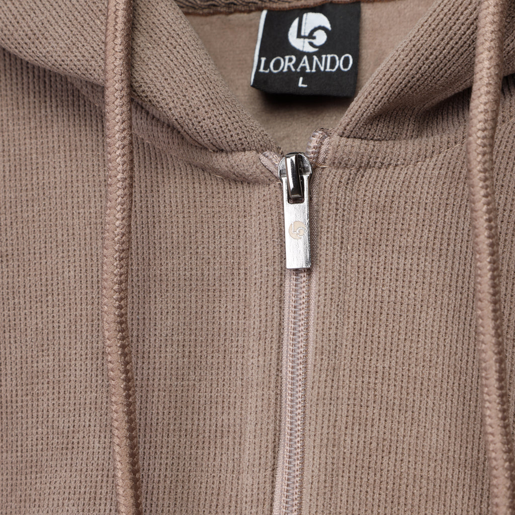 Men's Brown Zip-Up Hoodie — lorandostore