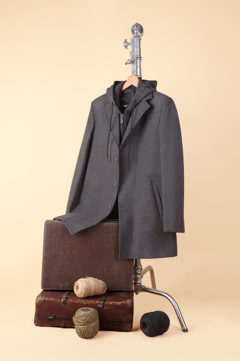 men’s hooded overcoat