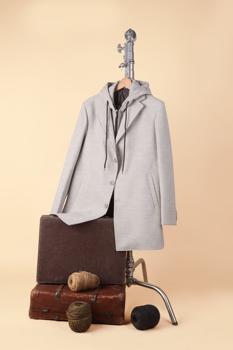 men’s hooded overcoat