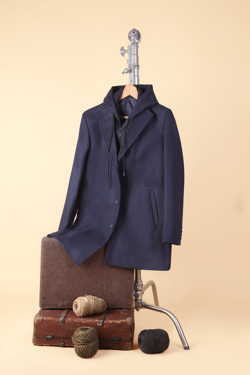 men’s hooded overcoat