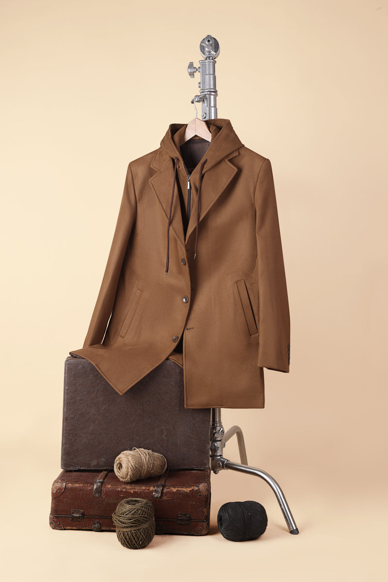 men’s hooded overcoat
