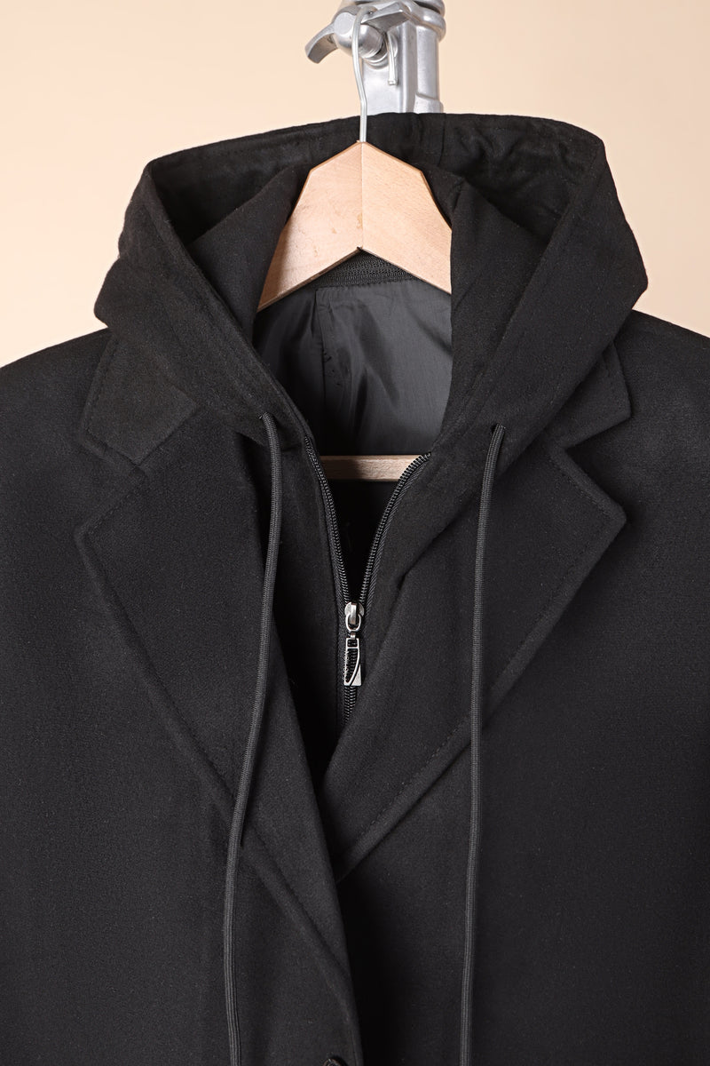 men’s hooded overcoat