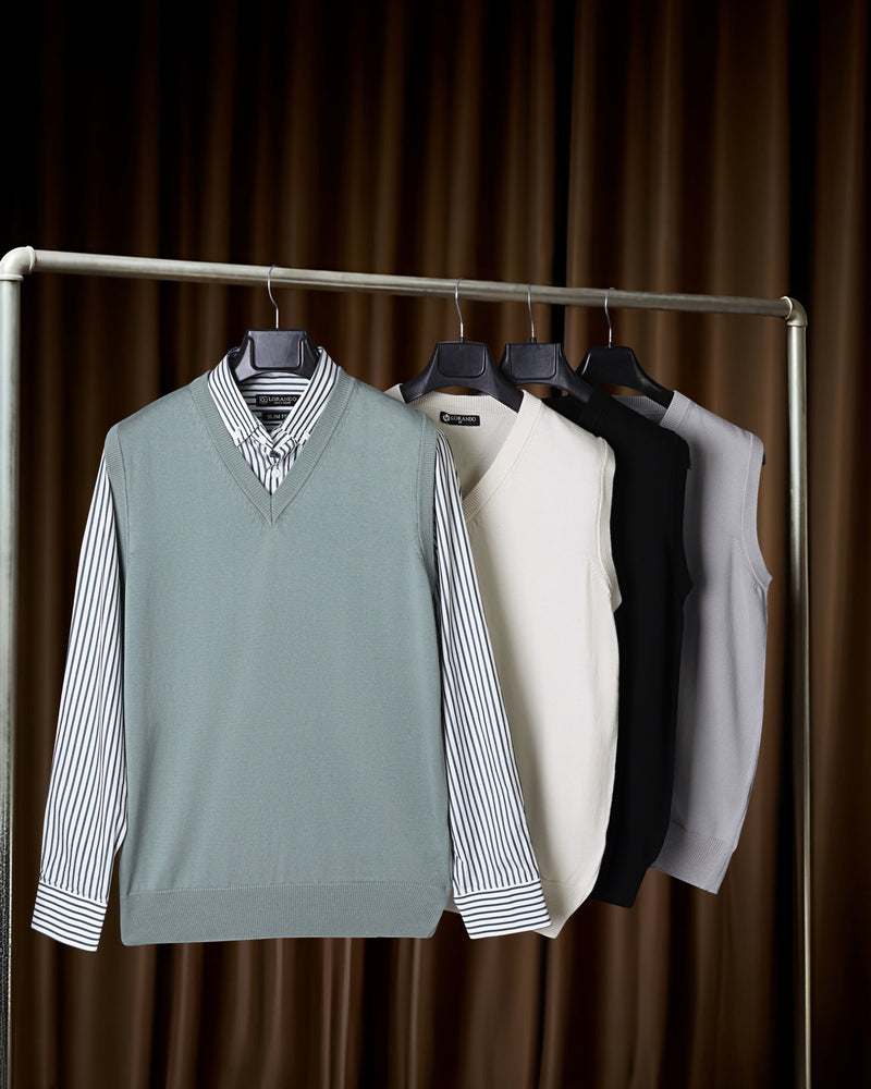 Men’s V-Neck Knitted Sweater Vest