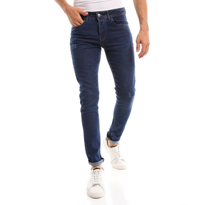 Men's Slim-Fit Stretch Denim Jeans – Dark Blue