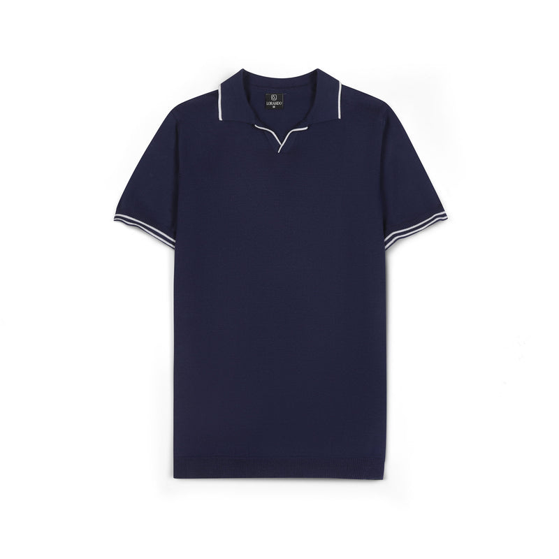 Contrast Trim Knit Polo Shirt