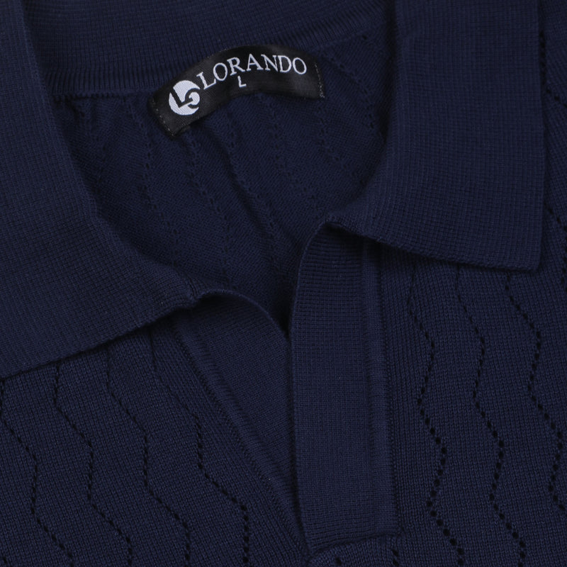 Sage Ribbed Knit Button-Up Polo Shirt