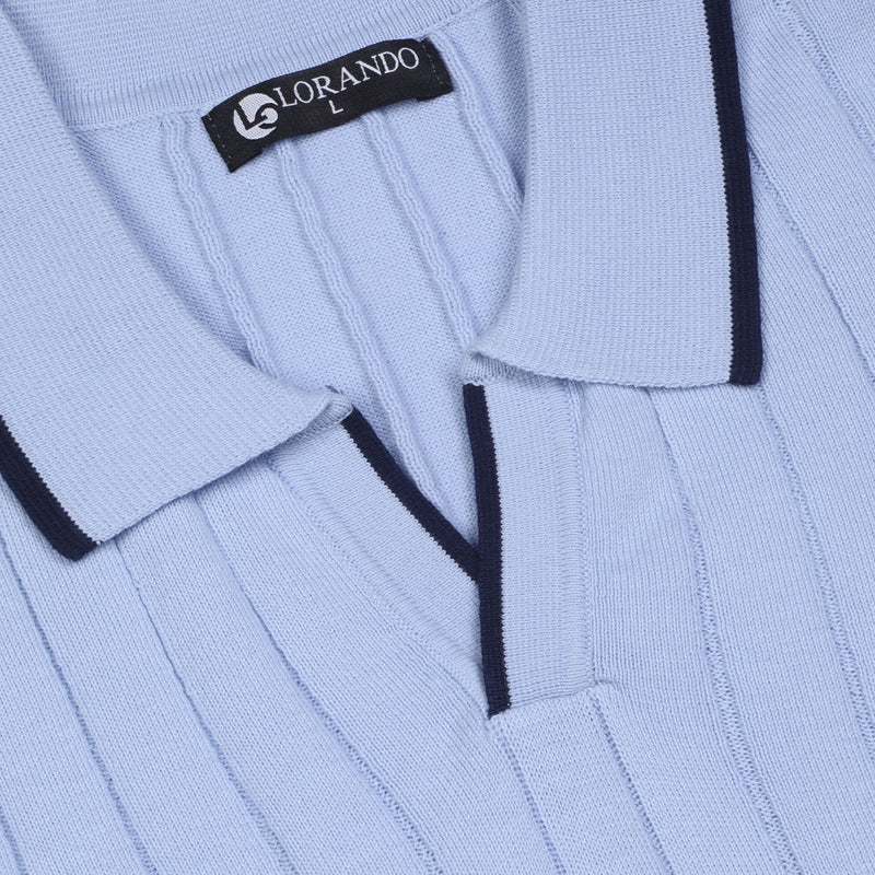 Ribbed Knit Polo Shirt