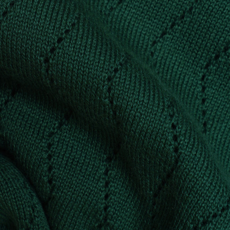 Sage Ribbed Knit Button-Up Polo Shirt