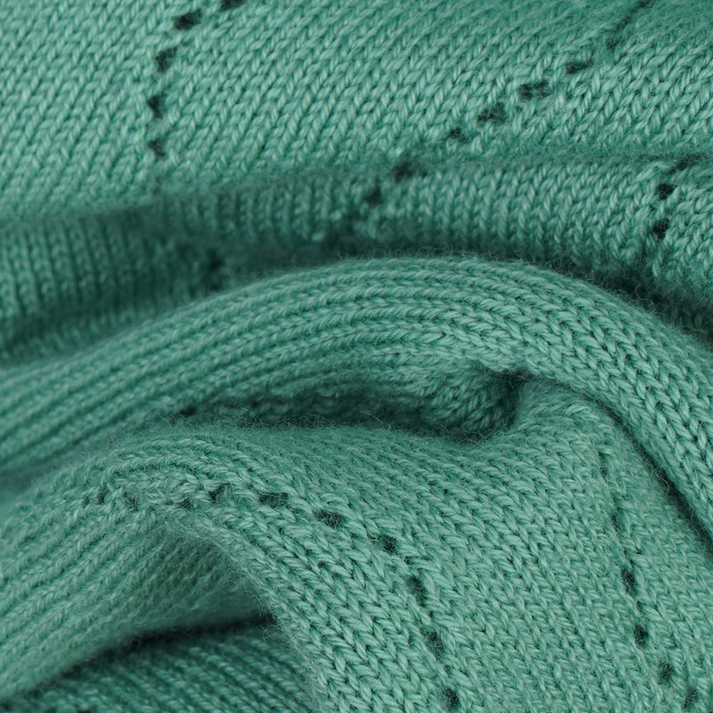 Sage Ribbed Knit Button-Up Polo Shirt