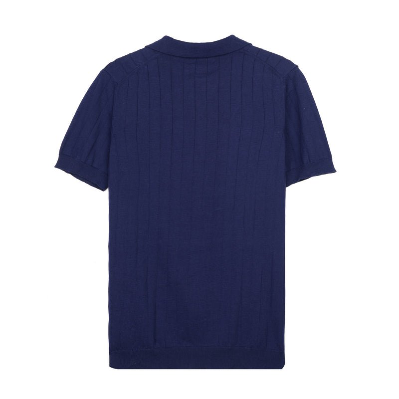 Textured Knit Polo Shirt
