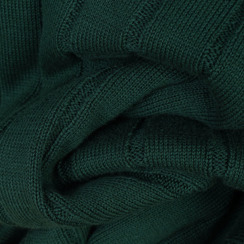 Sage Green Ribbed Knit Button-Up Polo Shirt
