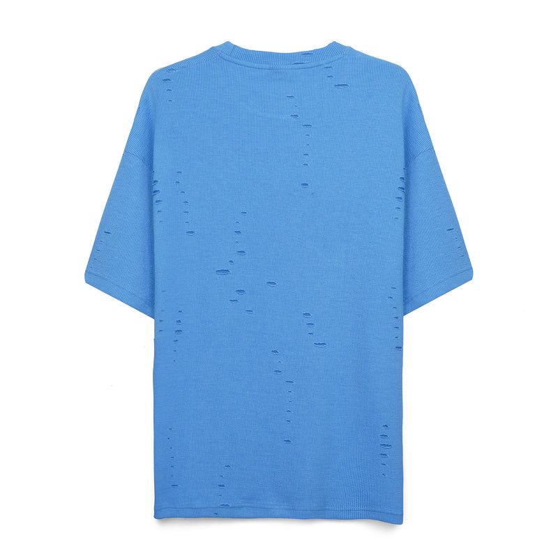 Oversized Distressed Ribbed T-Shirt