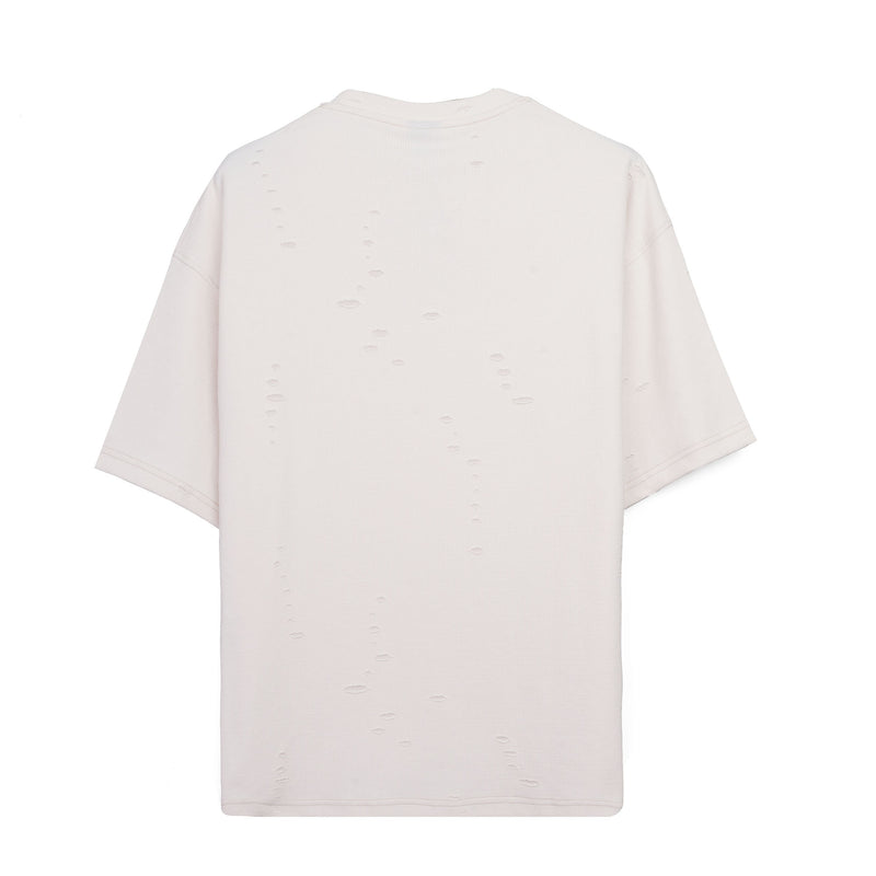 Oversized Distressed Ribbed T-Shirt