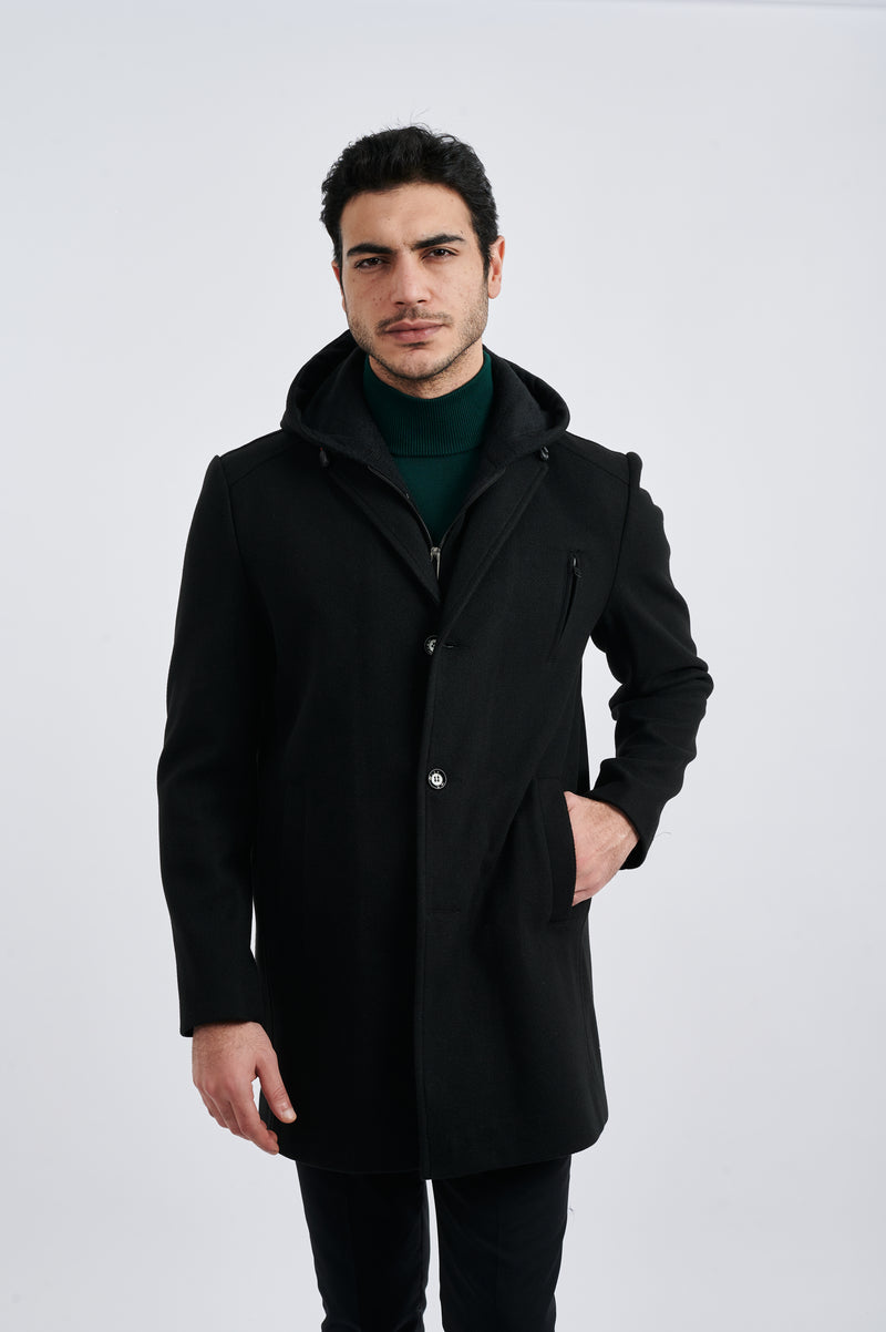 Modern Chestnut Tailored Half Coat
