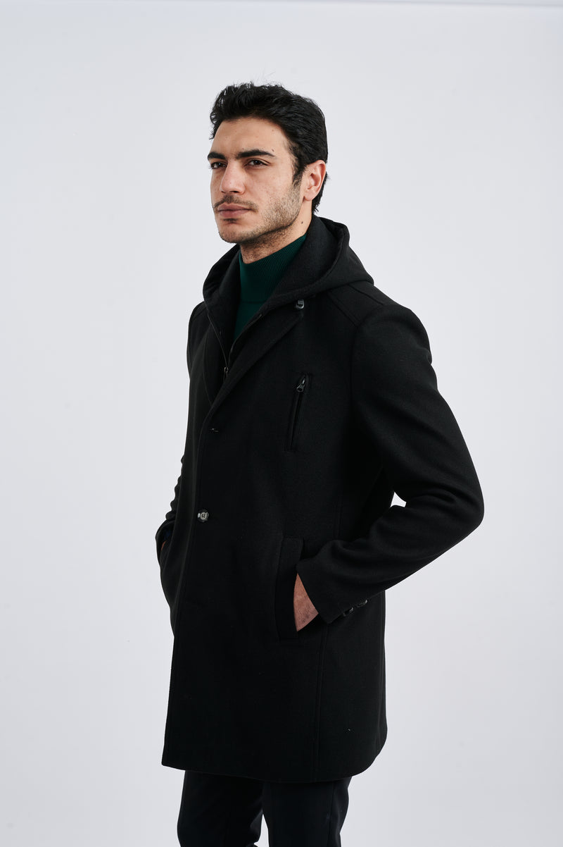 Modern Chestnut Tailored Half Coat