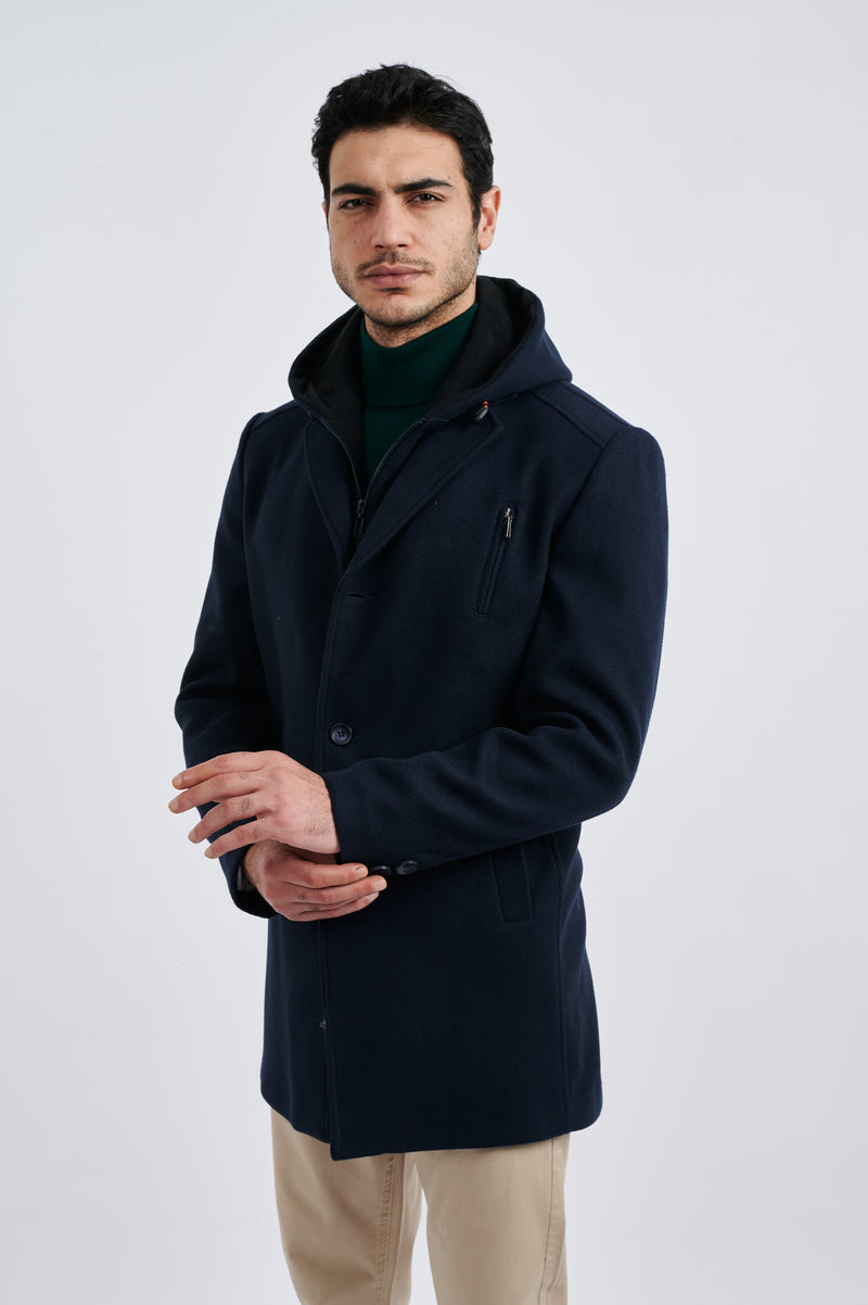 Modern Chestnut Tailored Half Coat