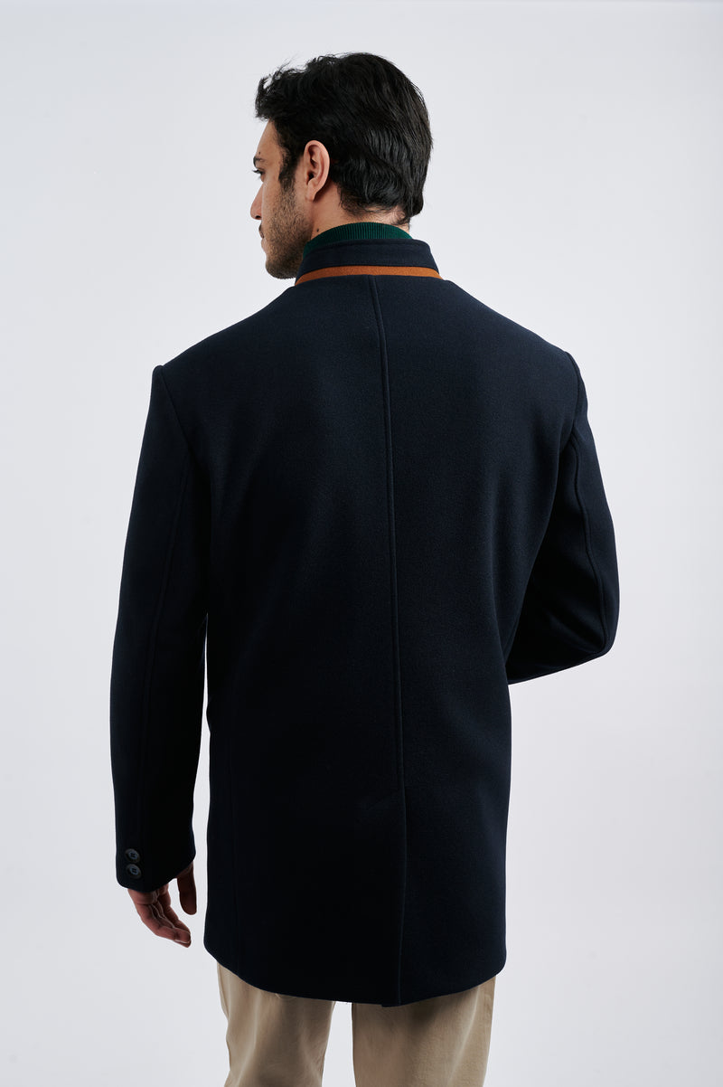 Modern Chestnut Tailored Half Coat