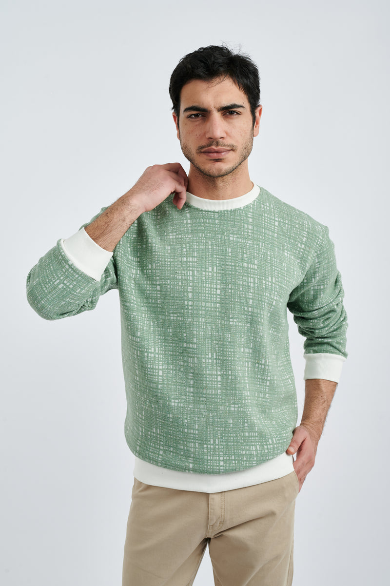 Textured Crew-Neck Knit Tee