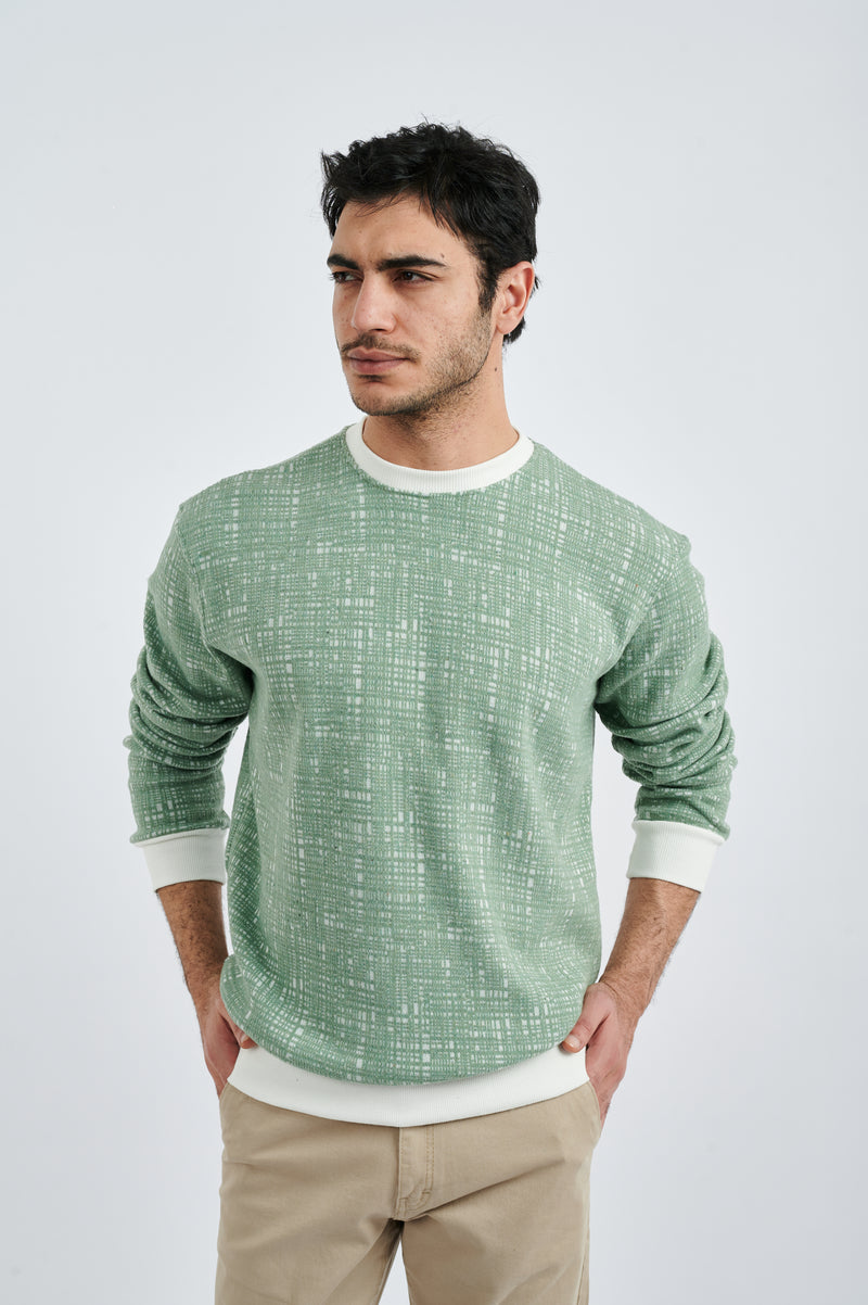 Textured Crew-Neck Knit Tee