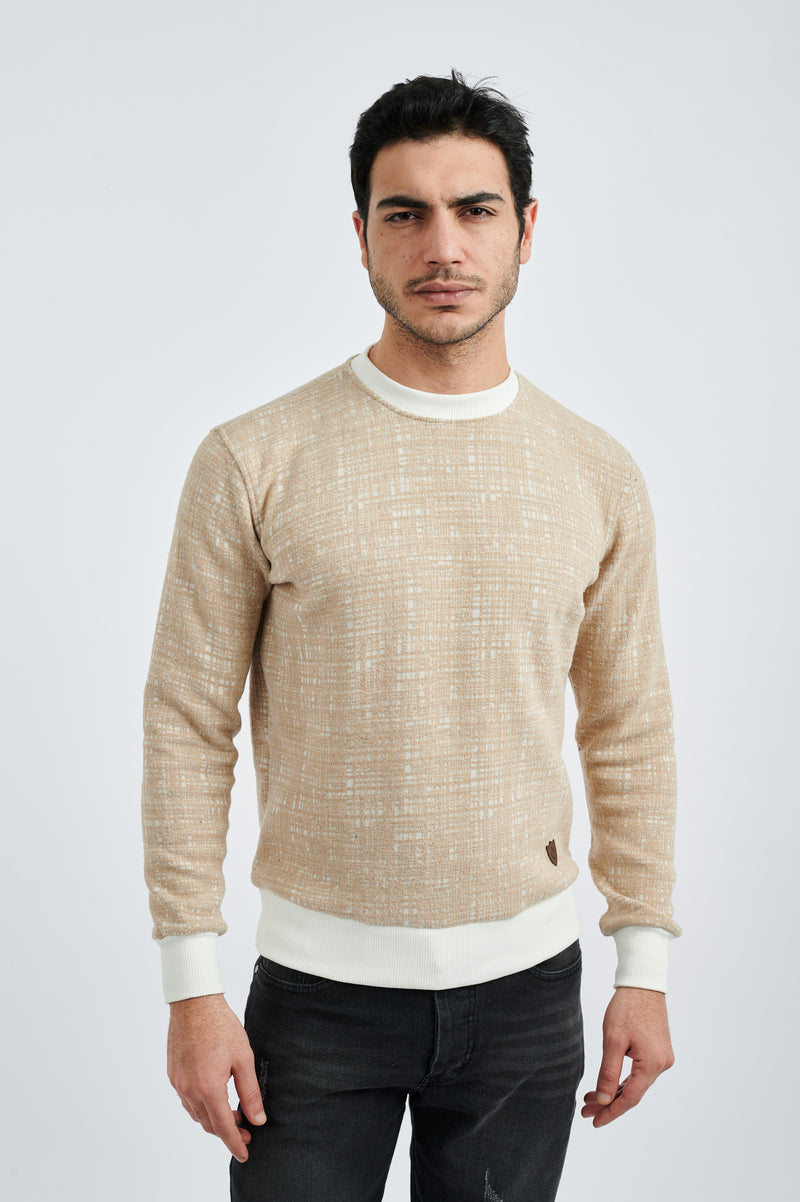 Textured Crew-Neck Knit Tee