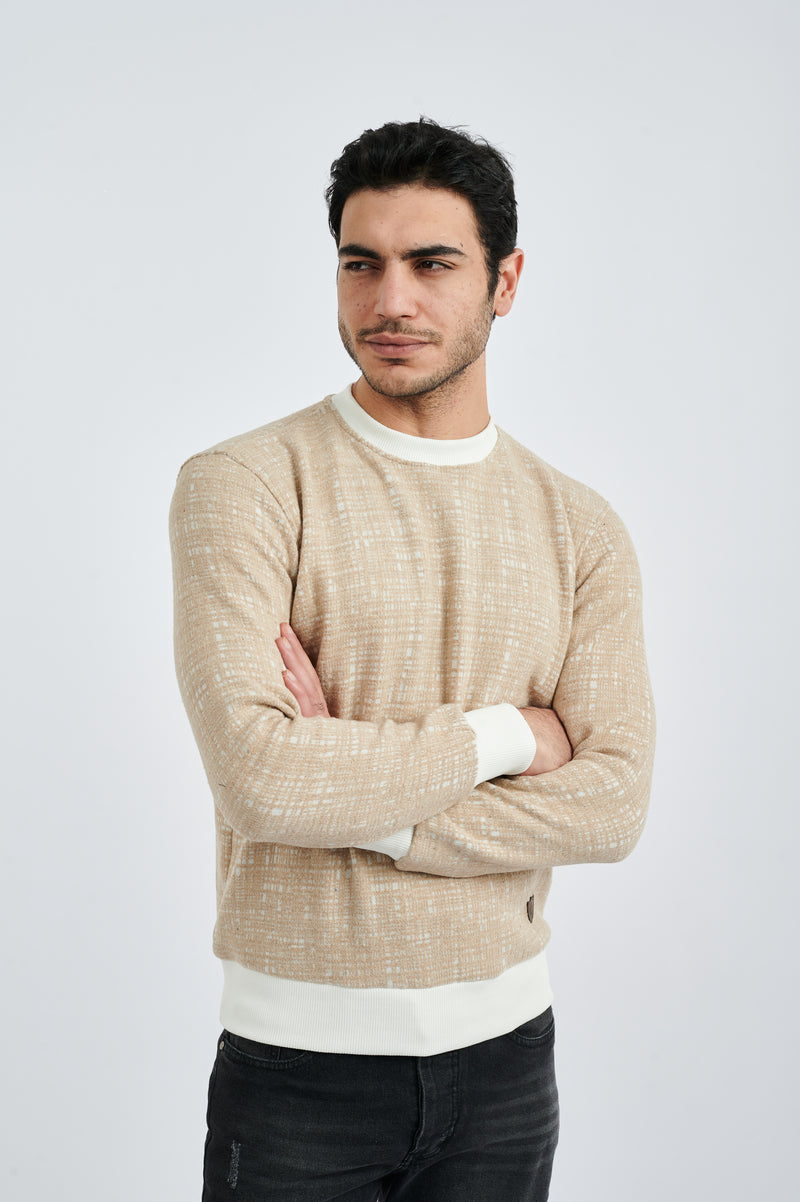 Textured Crew-Neck Knit Tee