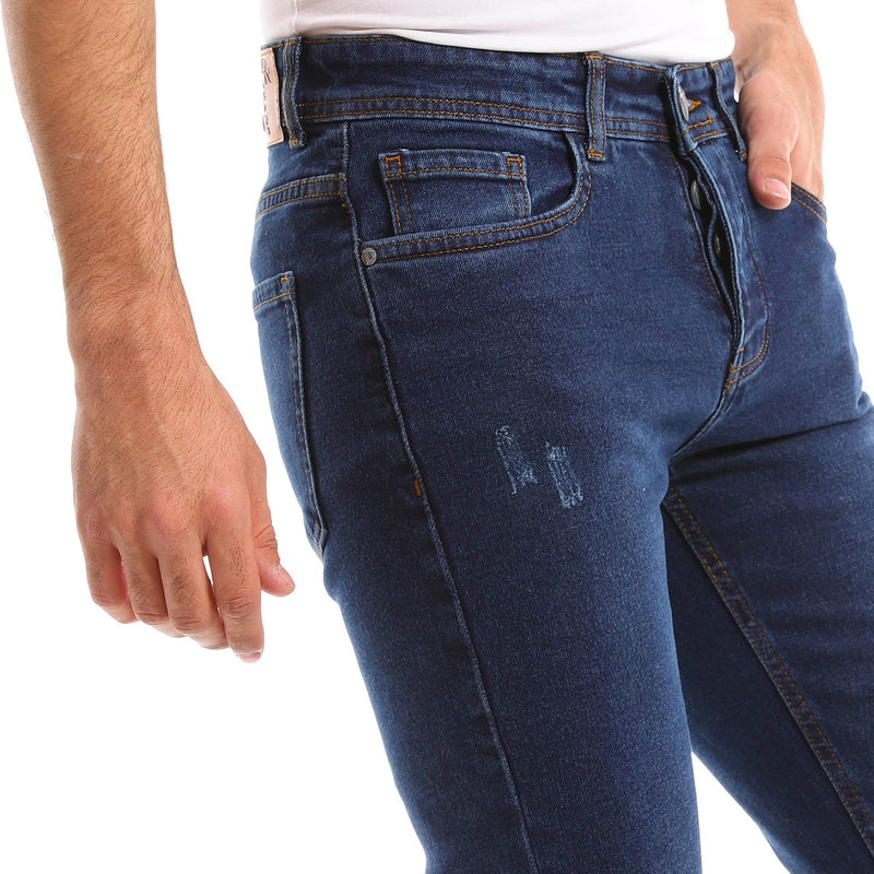 Men's Slim-Fit Stretch Denim Jeans – Dark Blue