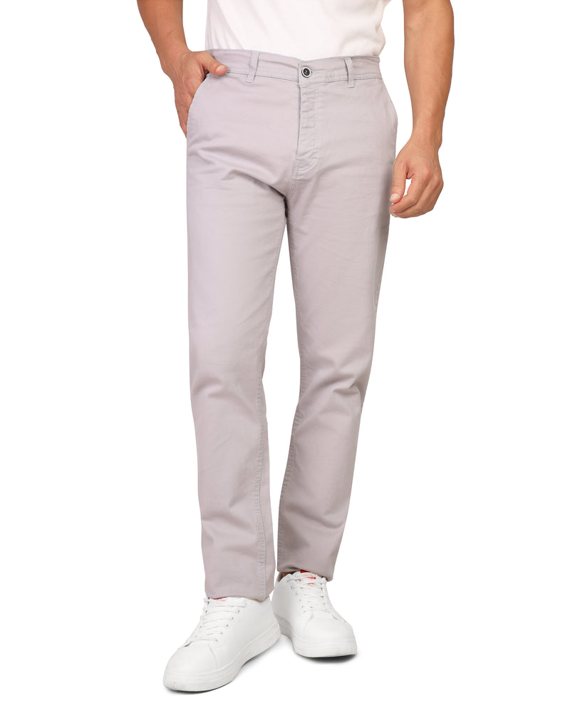 Men's Slim Fit Gabardine Pants –Silver