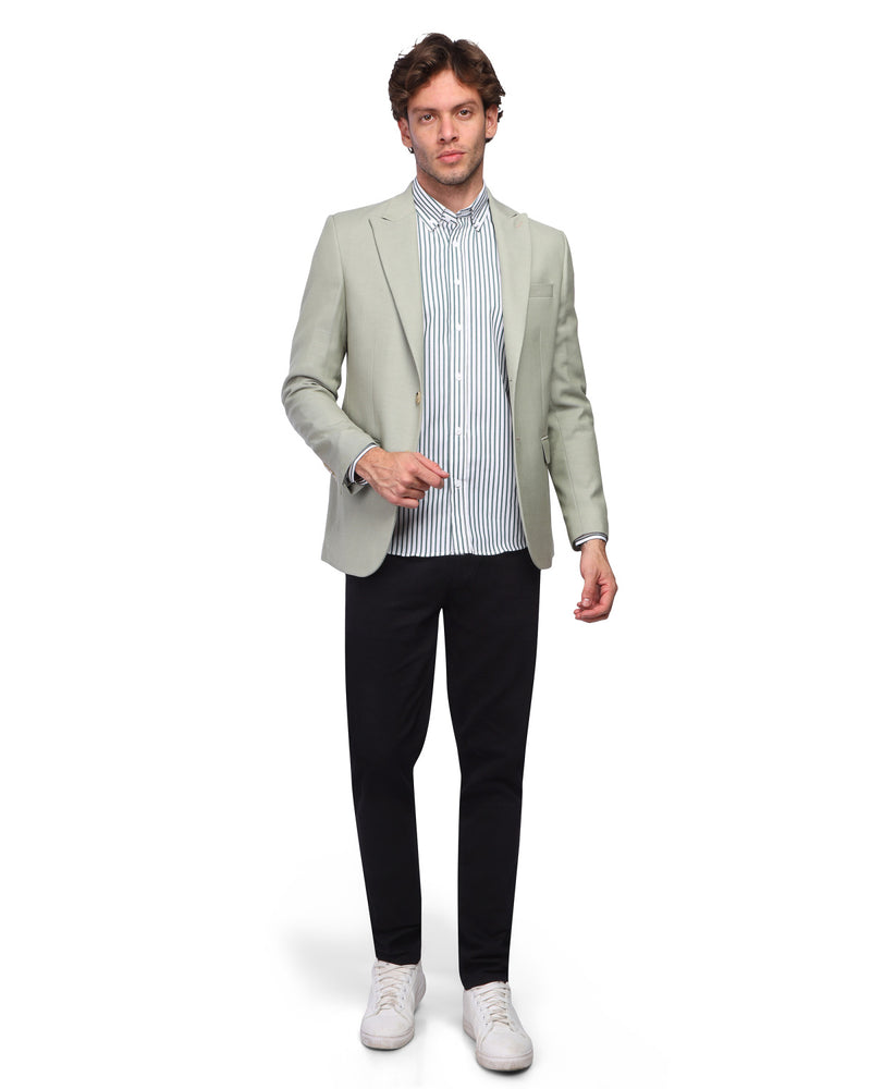 Mint green Slim-Fit Smart Casual Blazer
