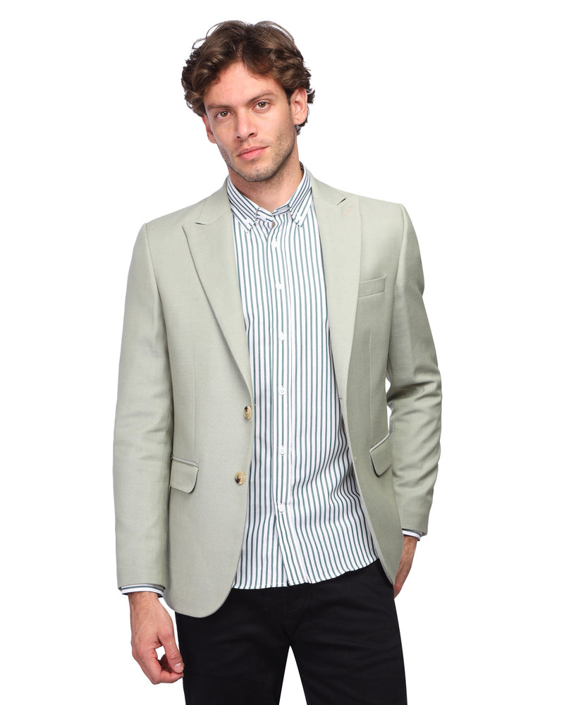 Mint green Slim-Fit Smart Casual Blazer