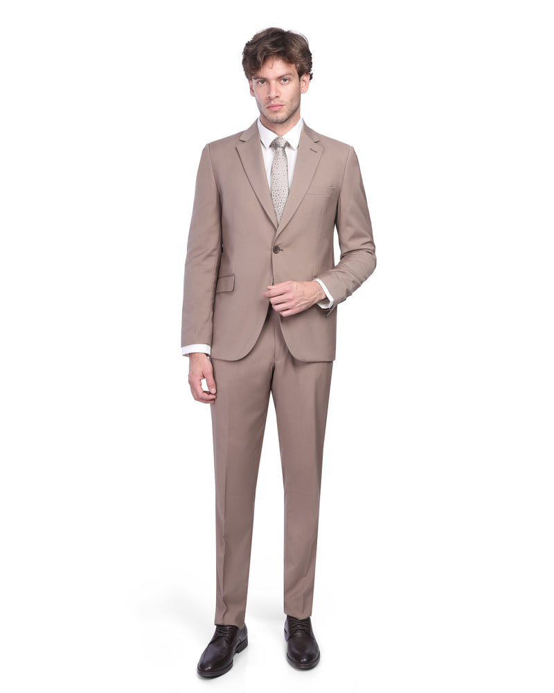 Modern Beige Two-Piece Suit