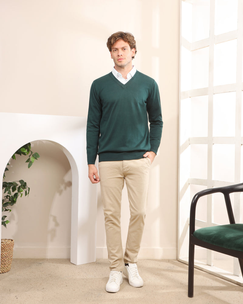 Knitted V-Neck Sweater