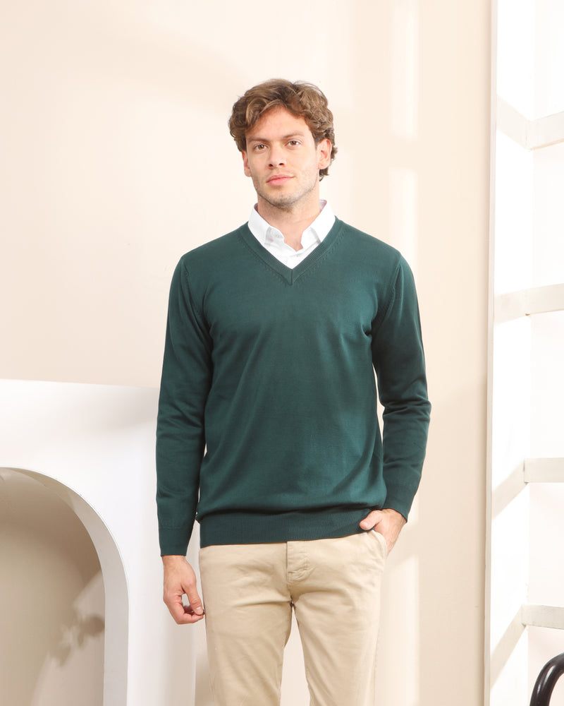 Knitted V-Neck Sweater