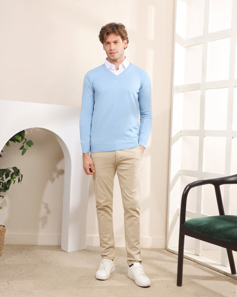 Knitted V-Neck Sweater