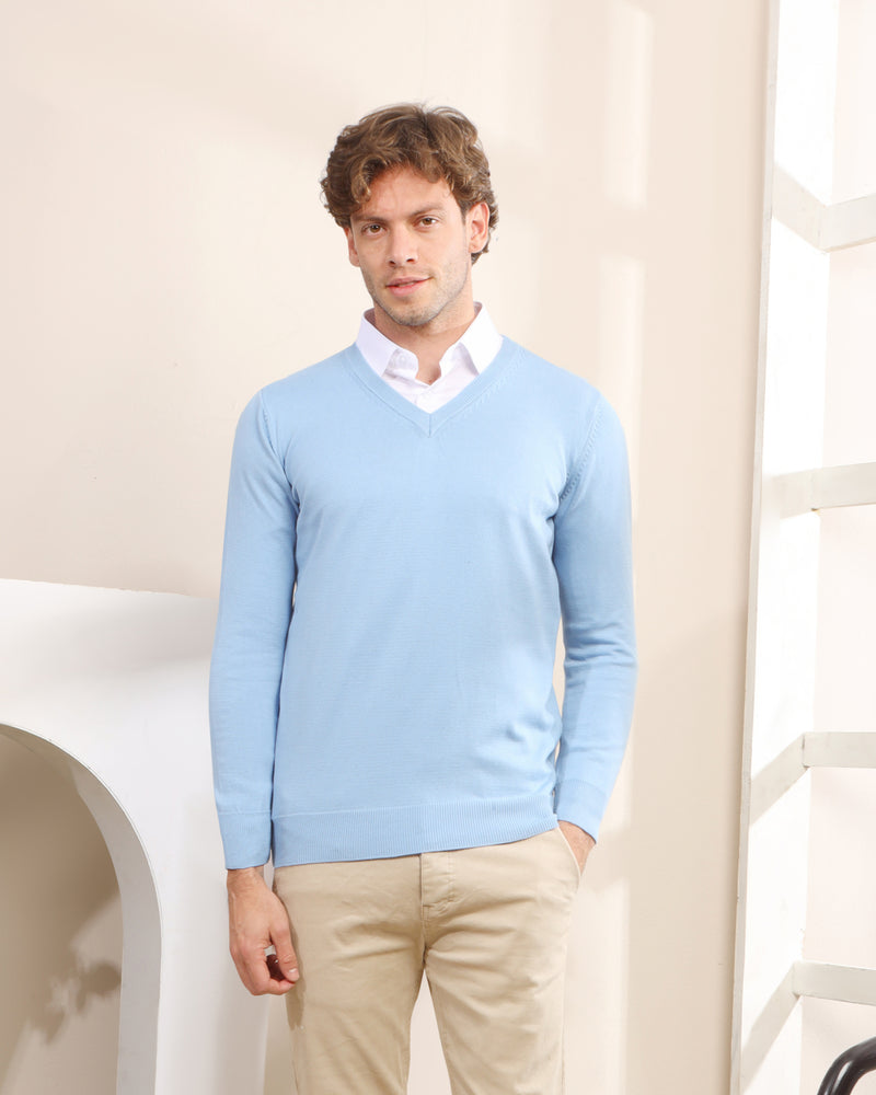 Knitted V-Neck Sweater