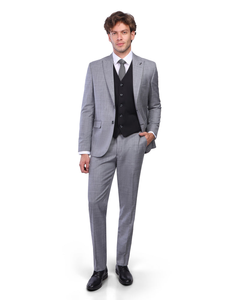 Men’s Light Grey Three-Piece Suit