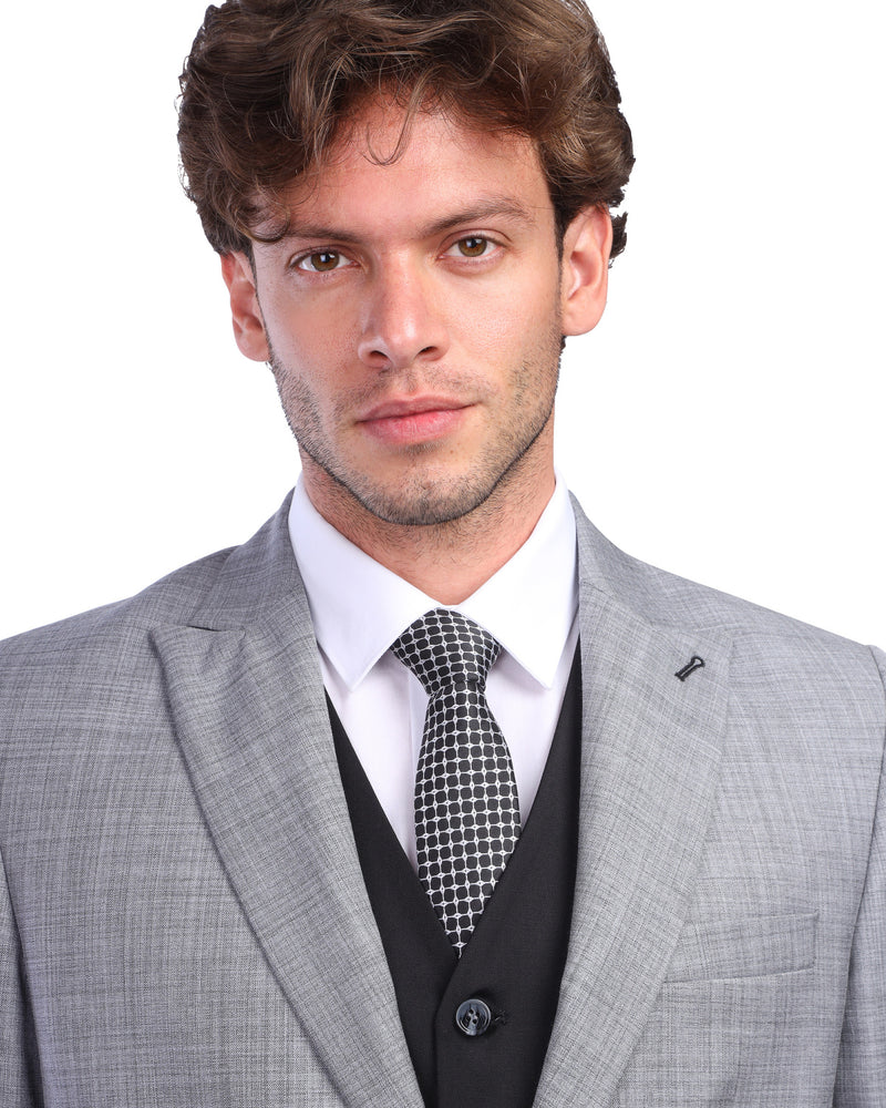 Men’s Light Grey Three-Piece Suit