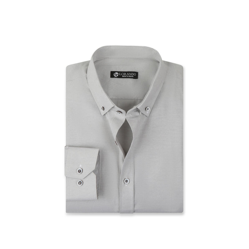 Grey Oxford Button-Down Shirt