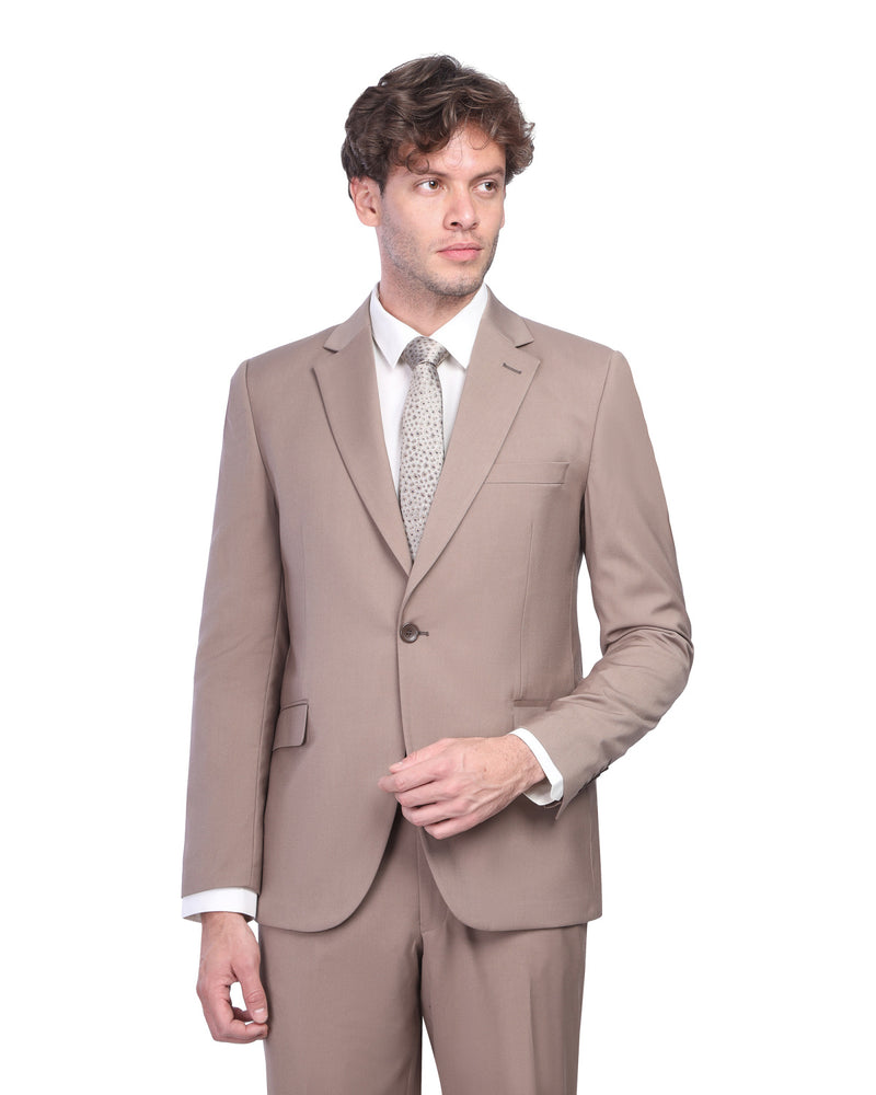 Modern Beige Two-Piece Suit